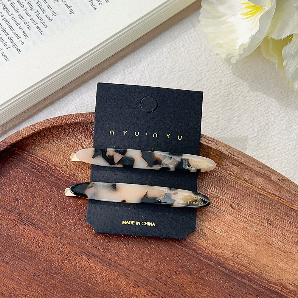 Horquilla de hoja de sauce de ácido acético estándar dorado, clip de flequillo de todo fósforo de moda, clip de una palabra, clip lateral de temperamento elegante, 2 horquillas