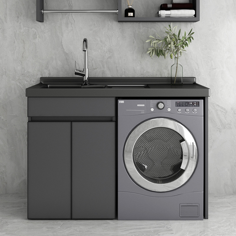 Balcón lavadora socio integrado gabinete combinación espacio de baño lavabo de aluminio mesa de lavado con lavadero fregadero