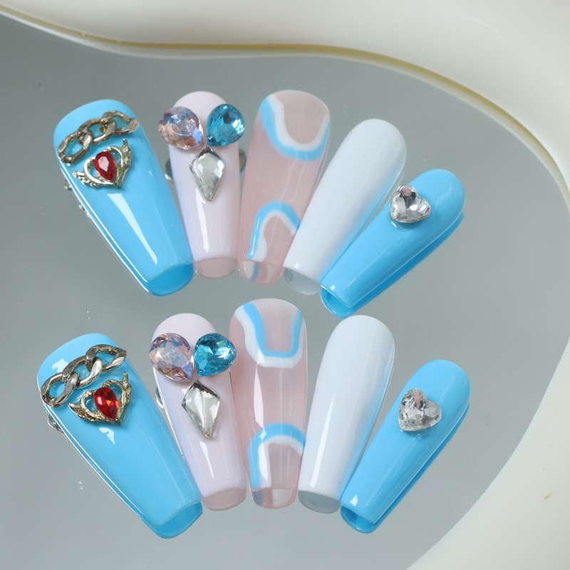 Cross-Border Tempered Steel Handmade Wearable Nails European and American Shein Spicy Girl Personality Dark Cool Style Nail Stickers One Cross-Border Tempered Steel Handmade Wearable Nails European and American Shein Spicy Girl Personality Dark Cool Style Nail Stickers One