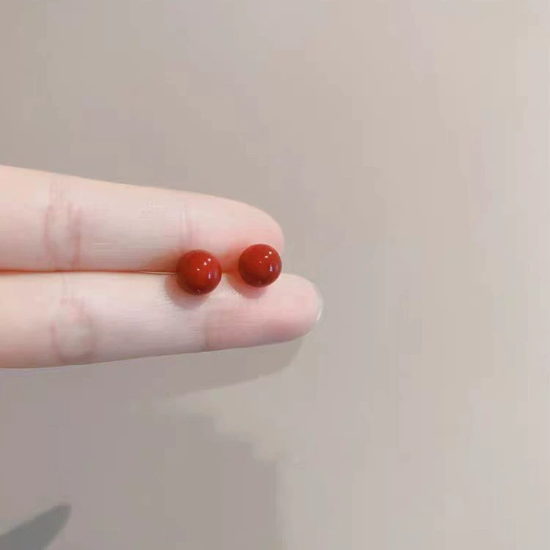 Серебро 925 серьги с жемчужиной, в корейском стиле, простой элегантный дизайн, 8 мм