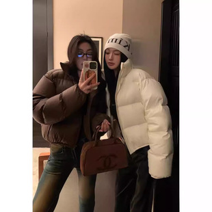 2025 Winter New American Style Ken Bean Style Down Cotton-padded jacket Women's Short Fashionable Petite Collar Bread Coat