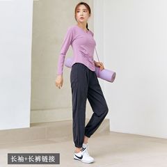 Yoga wear women's long sleeve set professional quick-drying breathable new running clothes stylish slimming spring fitness clothes