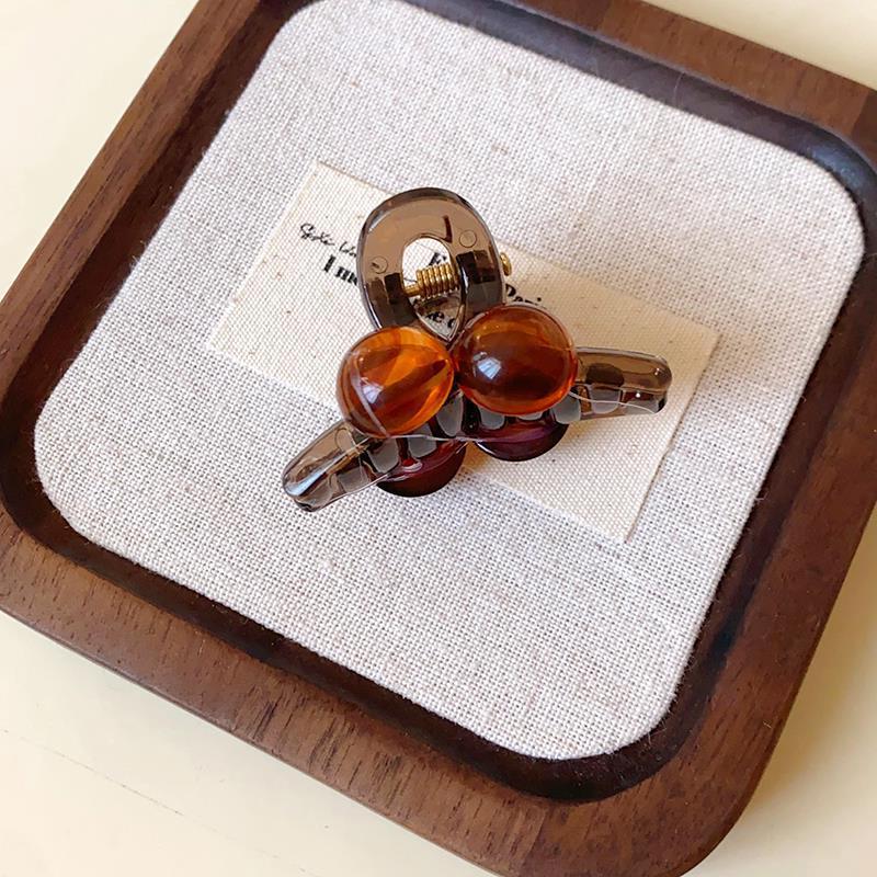 Pinza para el cabello de bola redonda de color ámbar pequeña y linda pinza para el cabello lateral todo fósforo diario pequeña pinza para el cabello accesorios para el cabello femenino