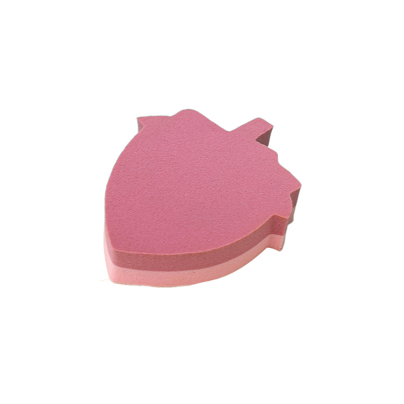 Puff de fresa personalizado de fábrica no come polvo, no látex, maquillaje plano, esponja, colchón de aire, húmedo y seco, venta al por mayor transfronteriza