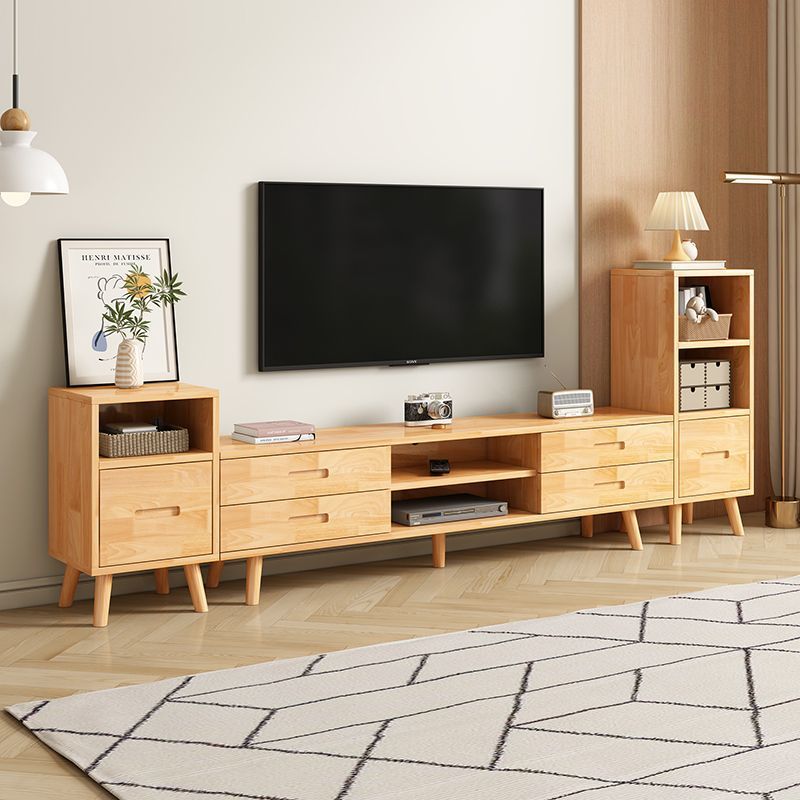 armario de televisión de madera sólida combinación de mesa de té nórdica moderna y simple armario de almacenamiento doméstico pequeño