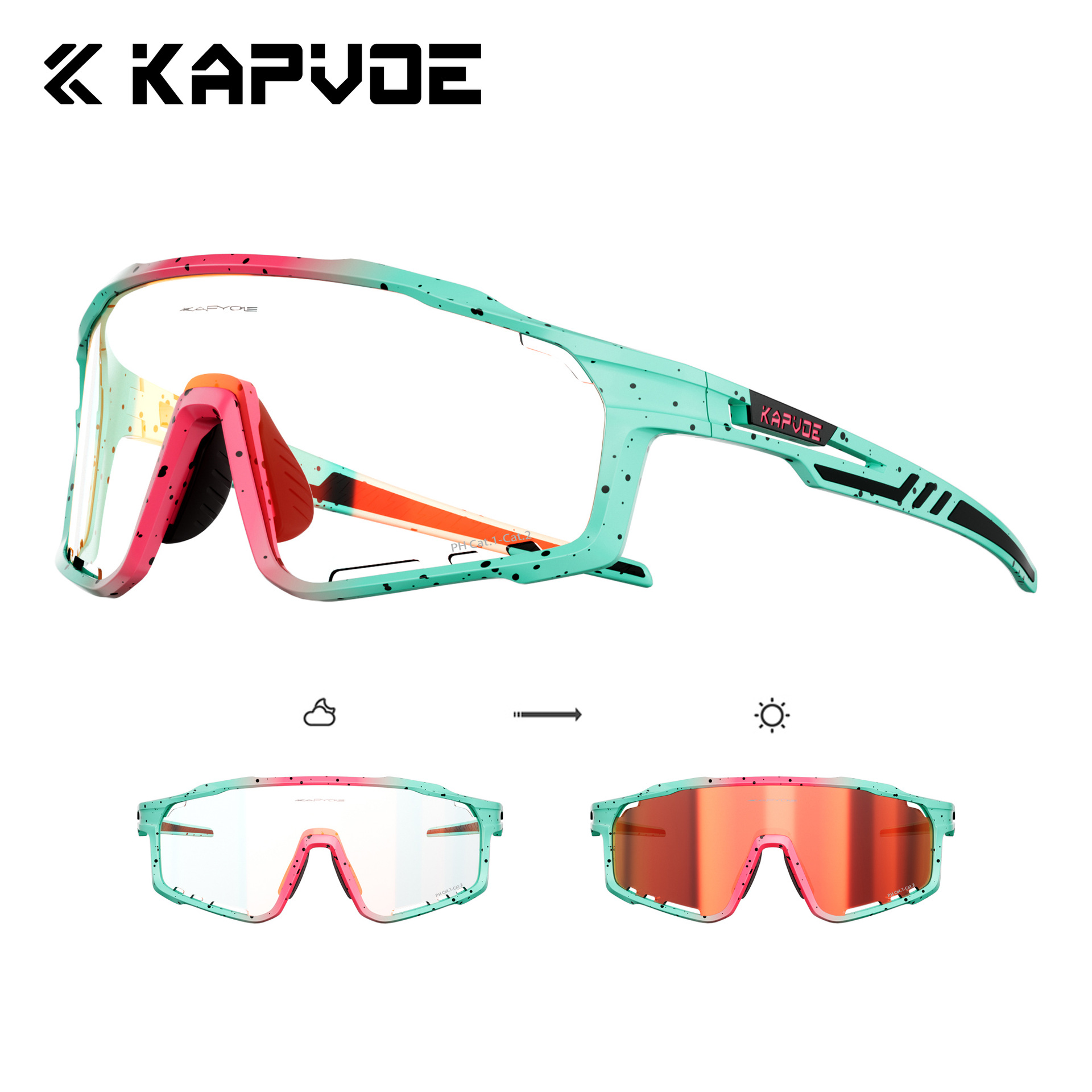 Gafas de Ciclismo Fotocromáticas de TR90 A Prueba de Viento para Deportes al Aire Libre