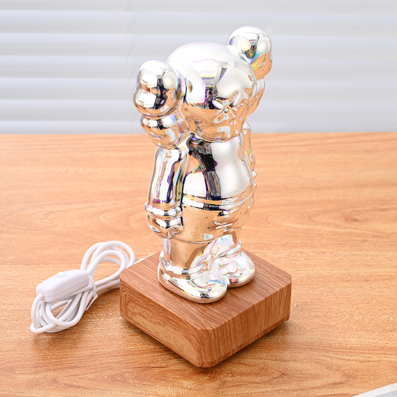 Creativo 3D fuegos artificiales oso colorido luz cambiante hogar Internet celebridad noche luz vidrio efecto tridimensional escritorio decoración adornos