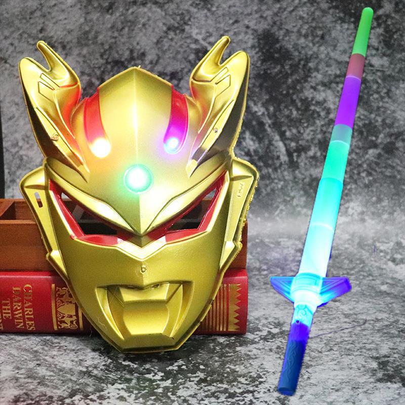 Cerro Autot máscara de niños luminosa máscara de casco de Digia Cerro armas juguetes para niños espada cuerpo