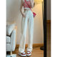 885 Vintage Hong Kong Style High Waist Wide Leg Jeans Women's Short Loose Straight Dummy Pants