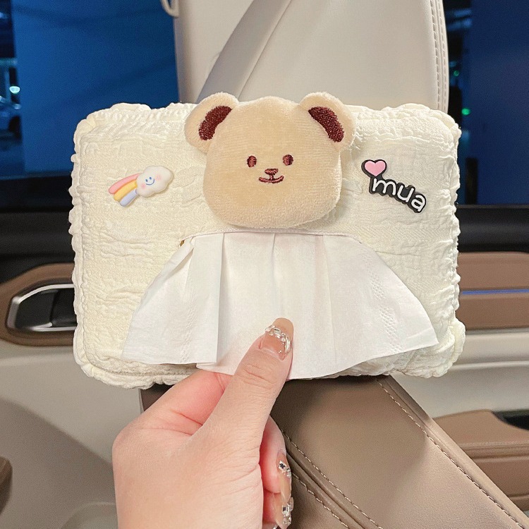Caja de toallas de automóvil encantadora sensación de alto nivel de automóvil extracción de papel bolsa colgante brazalete sombrilla toallas de papel decoración interior