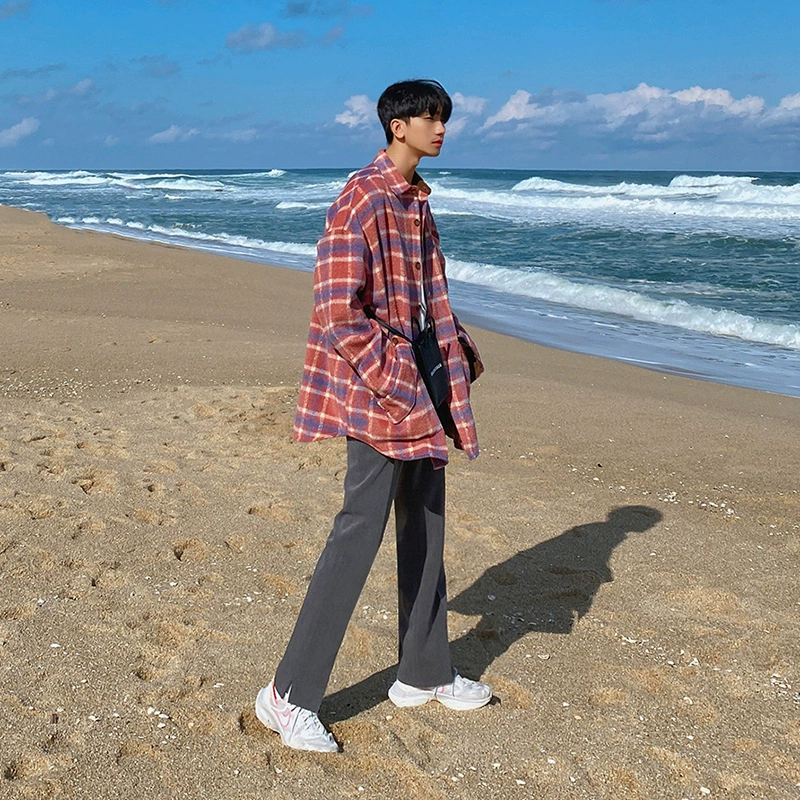 Брюки с драпировкой MYQ, мужские осенние модные Универсальные повседневные брюки в Корейском стиле, Красивые свободные прямые брюки со шваброй