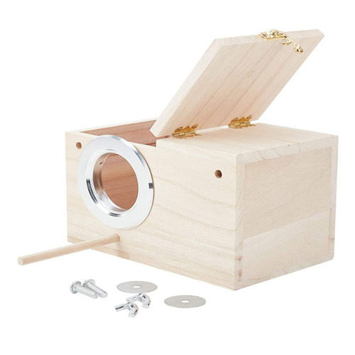 Wooden handicraft bird nest parakeet breeding box bird's nest bird incubator solid wood bird cage outdoor decoration 