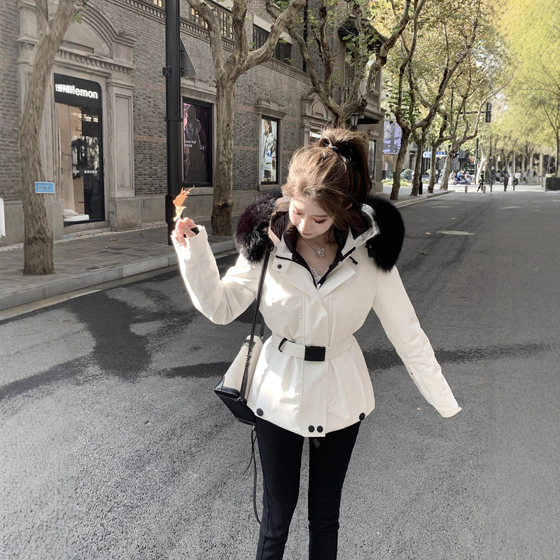 【Goose down Jacket Tianhua Ban】M Brand Ski down Jacket with Three-Proof Features, 90% White Goose Down, Fox Fur Trim, Slim Fit, Thick Coat