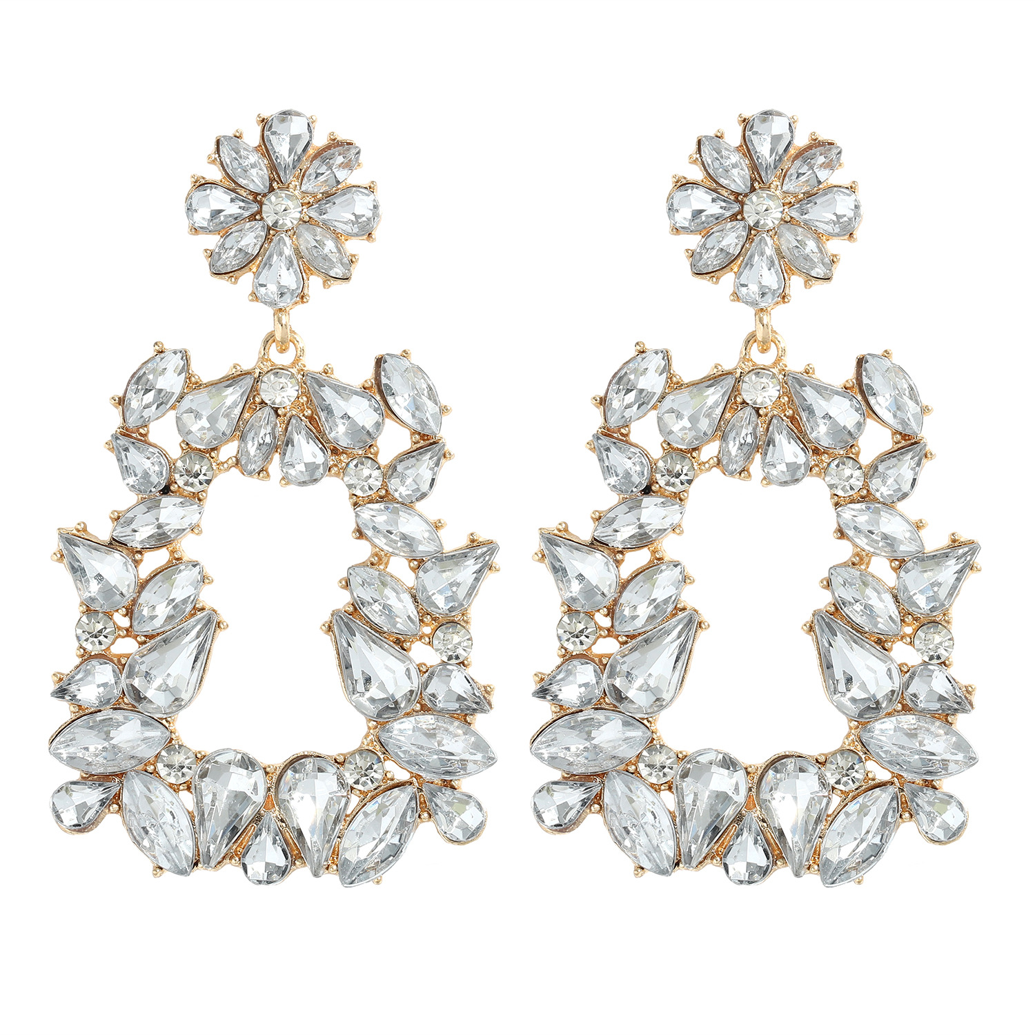 Wholesale Fashion Geometric Shiny Alloy Diamonds Big Earrings display picture 20