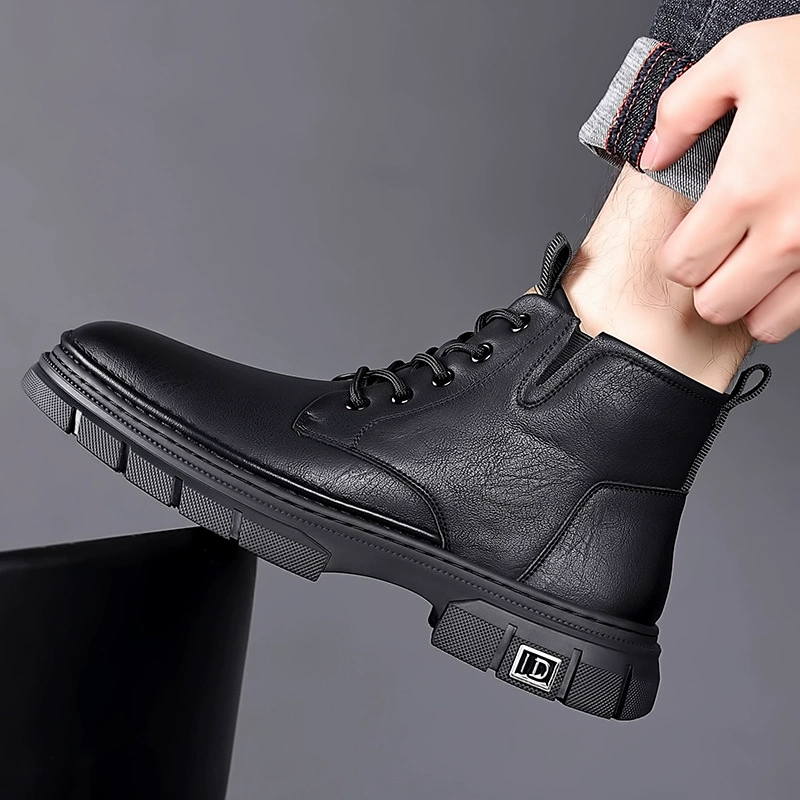 Martens, trend keep warm high non-slip shoes English style, boots, genuine leather, soft sole