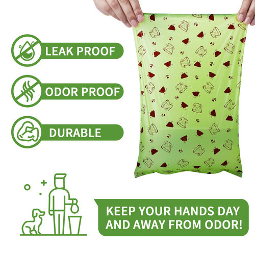 Wholesale 1.2 silk environmentally friendly poop bag EPI biodegradable dog poop bag dispenser pet waste bag