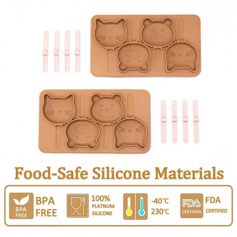 Molde de helado de silicona de grado alimenticio hecho en casa helado de helado helado de helado de dibujos animados para niños modelo de palitos de queso