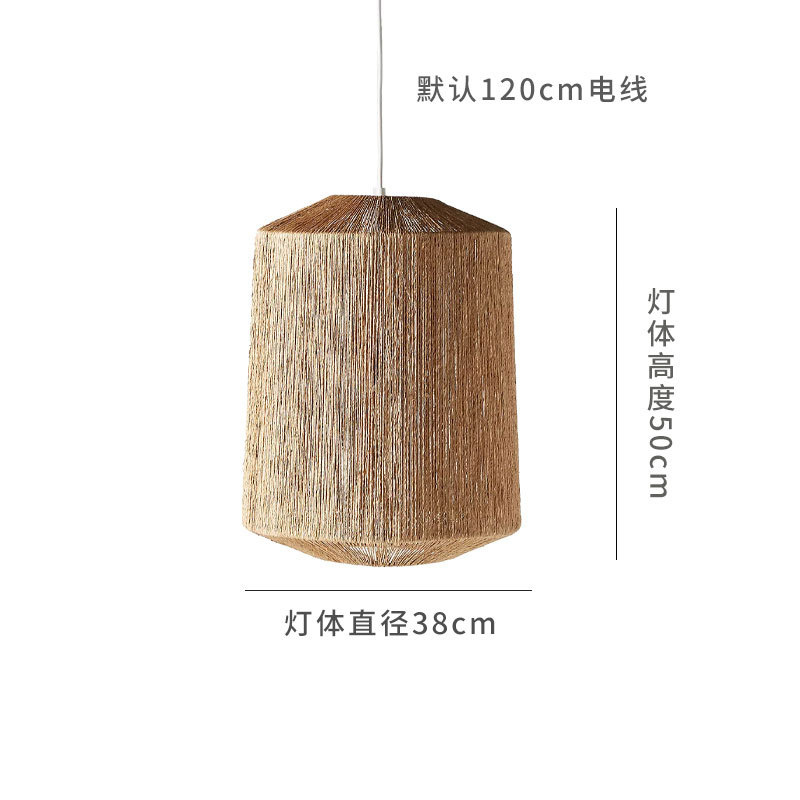 Jiji estilo araña restaurante bar B & B salón dormitorio Lámpara decorativa japonesa hecha a mano cuerda de cáñamo tejido lámparas Retro