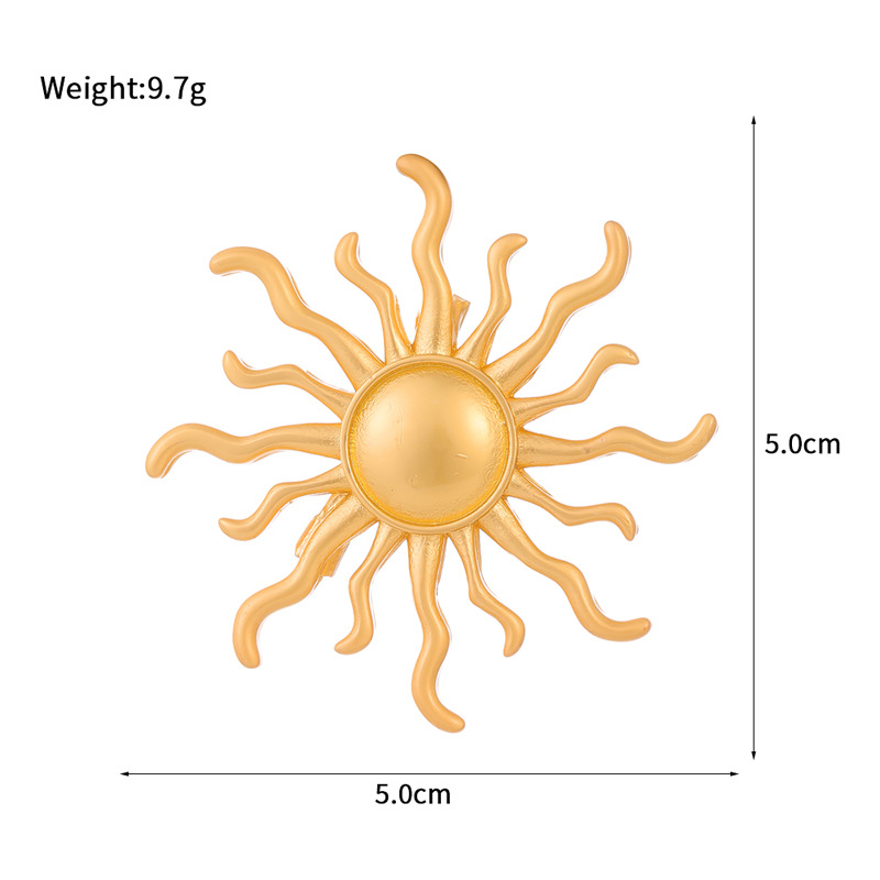 14g Weight Brooches Classification Retro Simple Style Pin Sun Zinc Alloy Plating Unisex Brooches