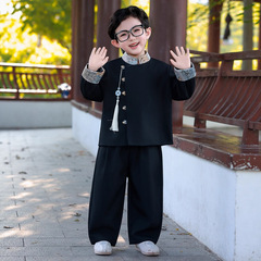 2025秋季新款男童国风外套新中式西服上衣宝宝古风汉服唐装外套