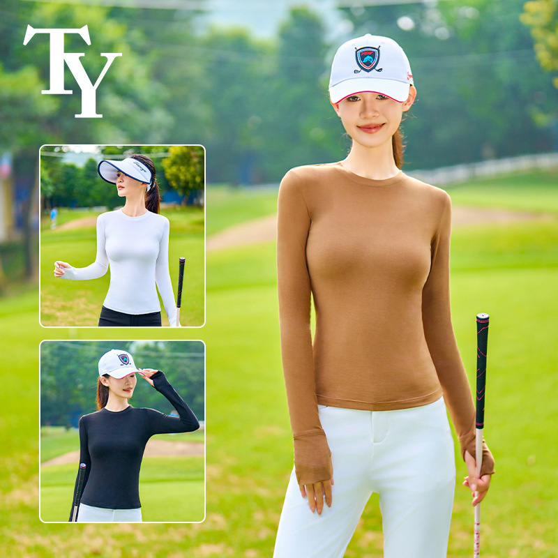 Ty Golf Clothing Women's Slim Fit Long Sleeve Bottoming Shirt Outdoor Sports Bodysuit Warm Autumn and Winter Women