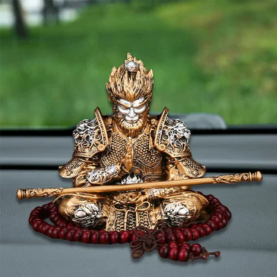 Black Myth Game Merchandise: Wukong Figure Car ornaments - cbw-6-gold-and-silver-wukong-buddha-beads-two-color