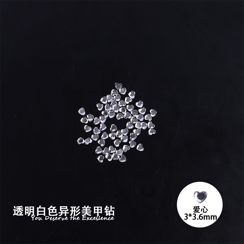 사랑 3*3.6mm 흰색 평평한 바닥 특수 모양