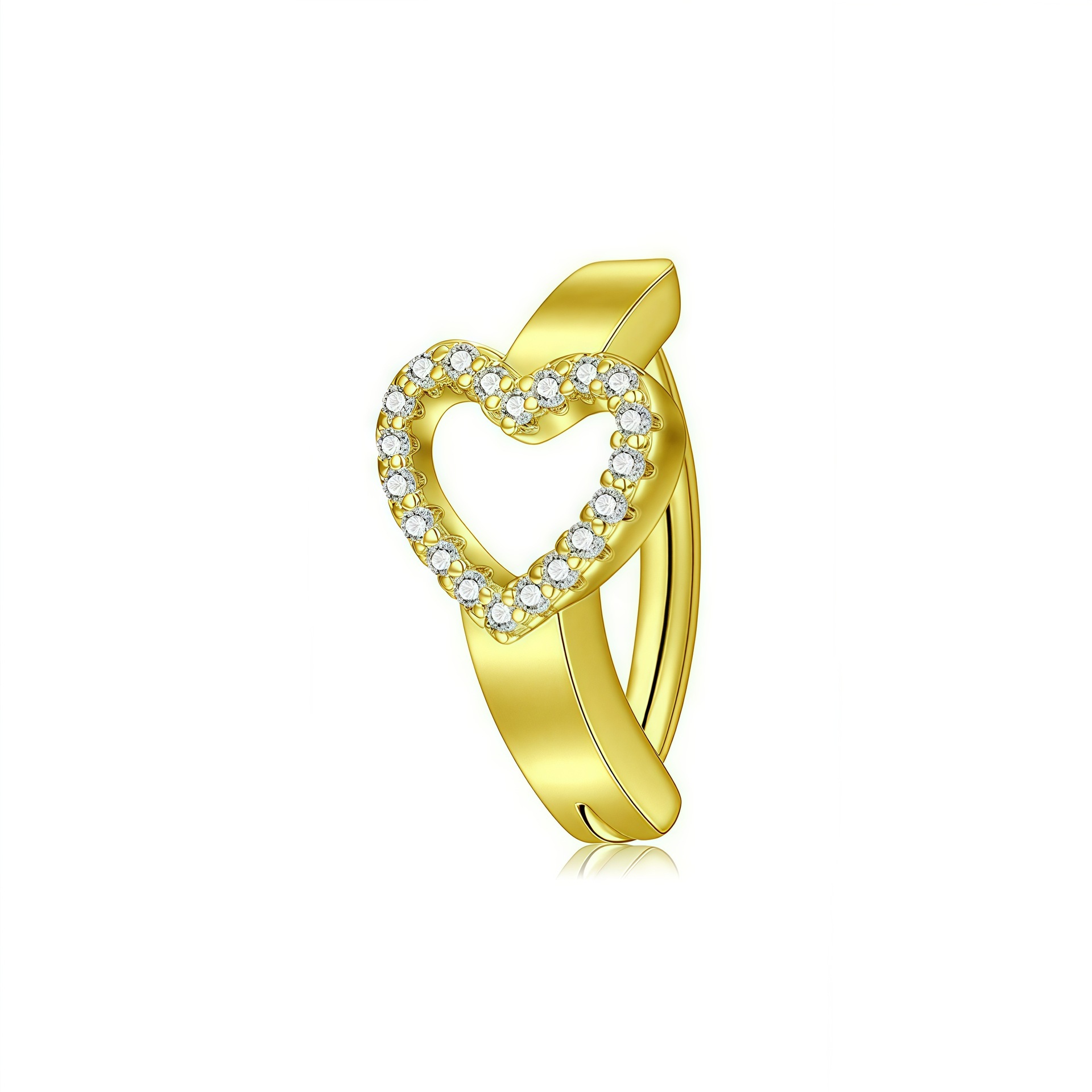 Heart Shaped Zircon Belly Button Ring Navel Piercing Jewellery_voghion.com