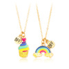 Children's rainbow cartoon metal necklace for friend for beloved, suitable for import