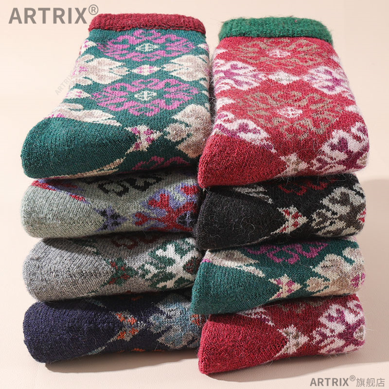 Daifa elderly socks elderly women autumn and winter wide mouth middle-aged and elderly women thickened warm thick socks winter fleece-lined
