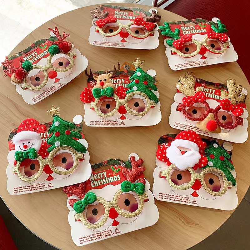 Inventario transfronterizo fiesta de Navidad decoración marco de gafas gafas de Navidad niños de Navidad decoración marco de gafas de entrega de papel