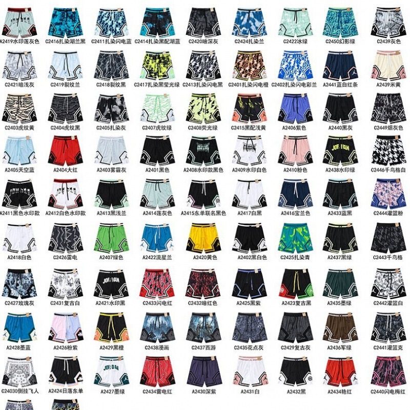 American-Style Mesh Basketball Shorts, Popular Model A, Basketball-Themed, Four-Point Sports Casual Trendy Quick-Dry Fitness Running Shorts