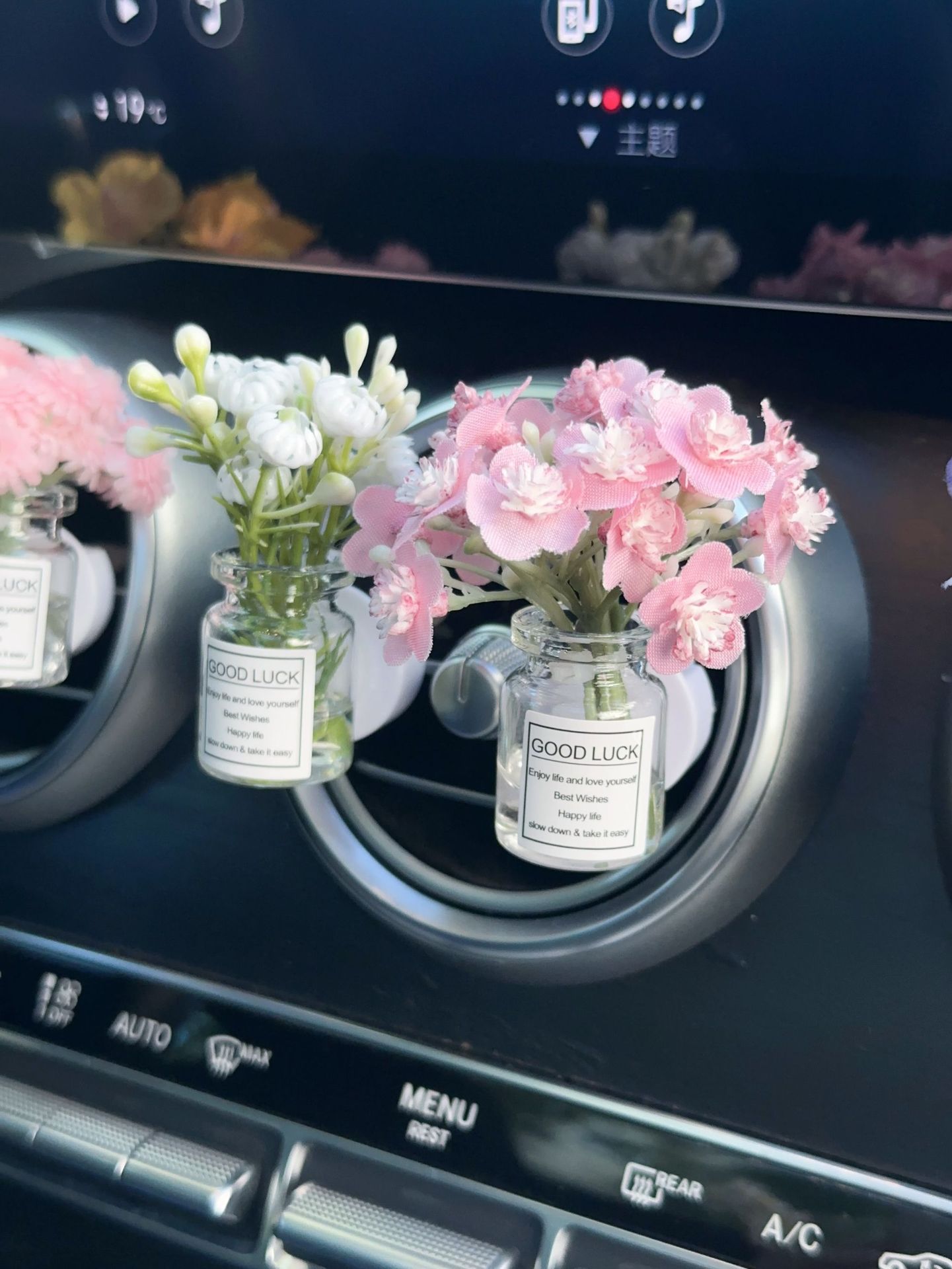35g Weight Three-dimensional （3D） Pendant Shape Car Interior Decorations Auto Parts 1 Piece Quantity Artificial Flower, Glass Material Car, Flower, Perfume Bottle Pattern Car Flower Perfume Bottle Artificial Flower Glass 5