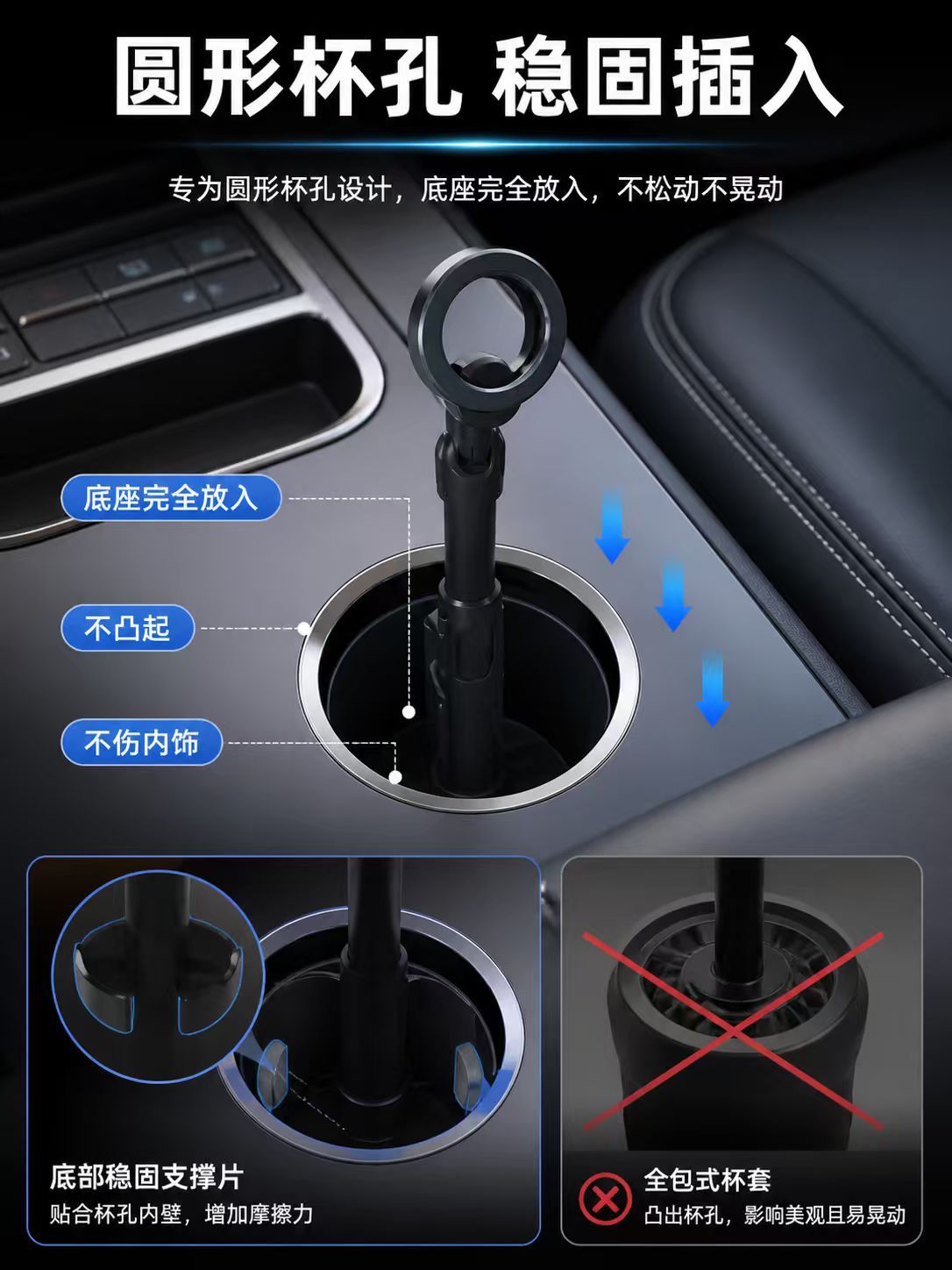 New cross-border multifunctional car gadget: retractable magnetic clamp arm bracket and car cup holder