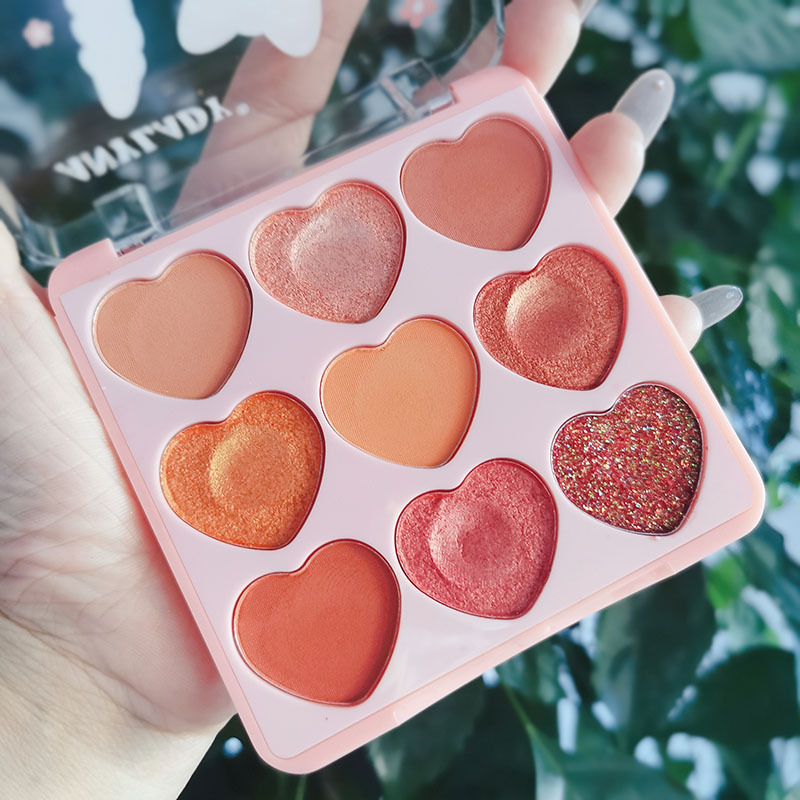 Anylady眼影新款9色眼影盘 哑光大地色珠光哑光亮片舞台妆眼影盘|ms