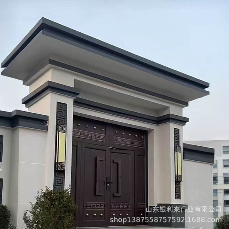 New Chinese Style Villa Entrance Door Rural Self-Built House Courtyard Door Gate Manufacturer Direct Supply New Chinese Style Villa Entrance Door Rural Self-Built House Courtyard Door Gate Manufacturer Direct Supply