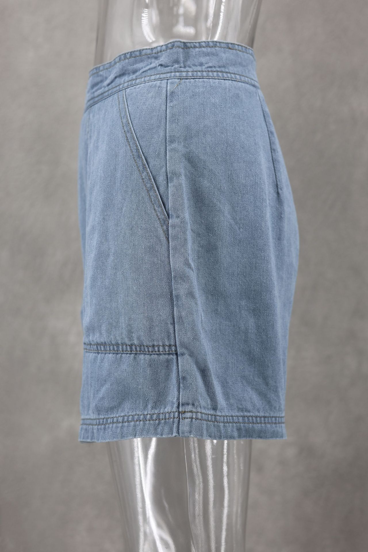 Comfort Casual Denim Women Summer Loose Slimming Polo Short Sleeve Shirt Irregular Asymmetric Pantskirt Two Piece Set