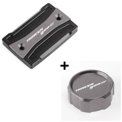 Suitable for Yamaha Tracer 900Gt 18-23 Modified Front Brake Pump Cover + Rear Brake Oil Reservoir Cover (Brake fluid) - standard-gray-set-of-front-brake-cover-rear-brake-cover