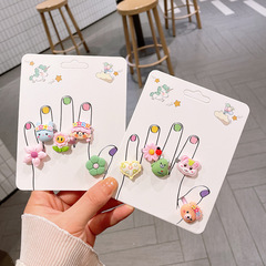 Korean-style cute cartoon children's ring set, adjustable little flower little bear baby ring personalized finger ring accessory