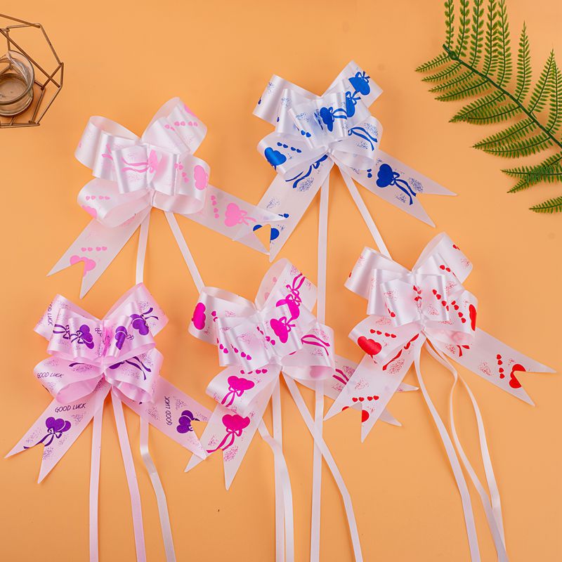 Transfronterizo Nuevo 50 globo impresión arco mano tirar flor regalo embalaje decoración tire flor cinta versión fresca