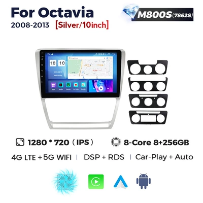 DVD Navigation: navigator Wireless carplay - silver-m800s-8-256-eight-nuclear-netcom