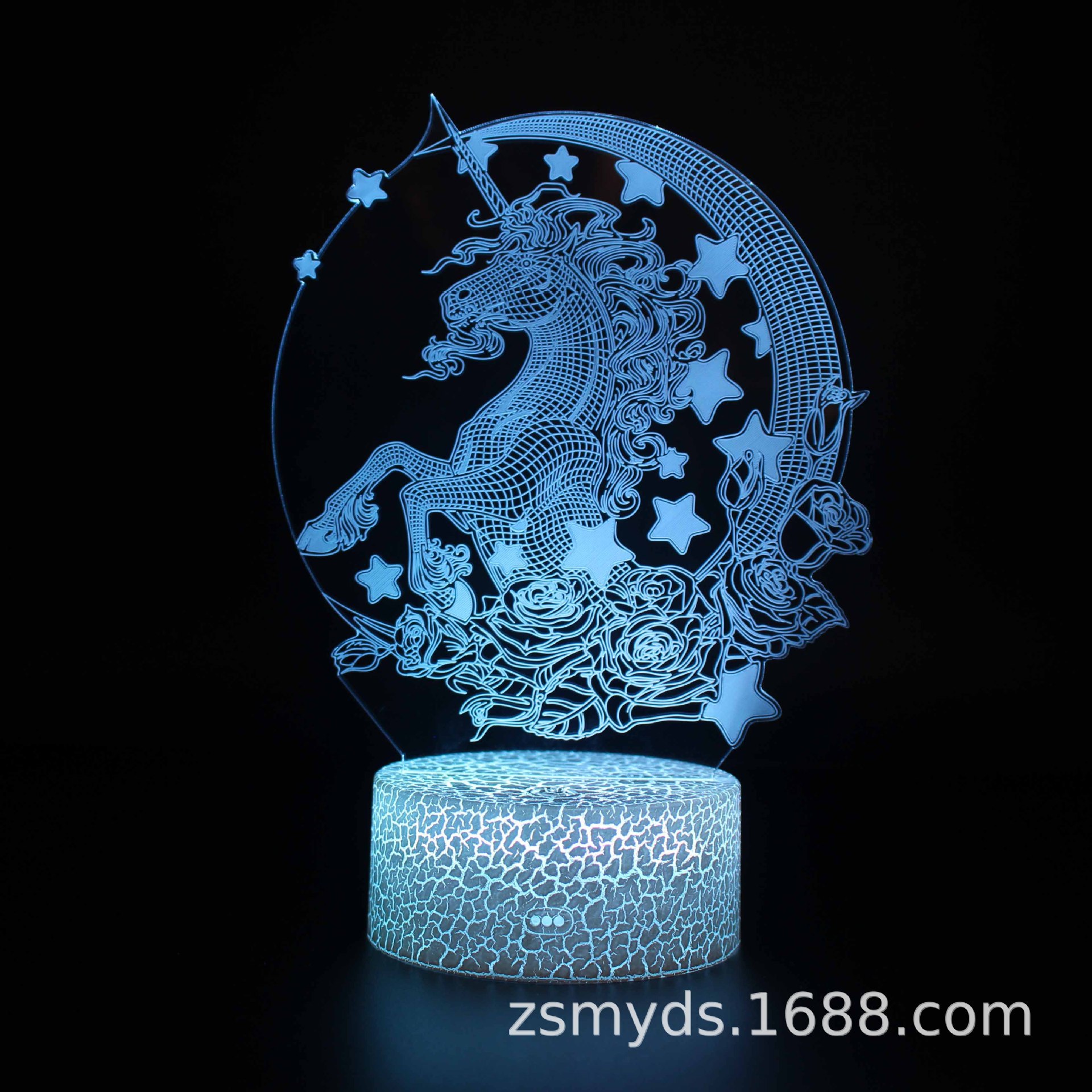 Comercio electrónico transfronterizo dedicado a la serie unicornio 3D lámpara de mesa LED lámpara de regalo creativo visual estéreo colorido luz de la noche