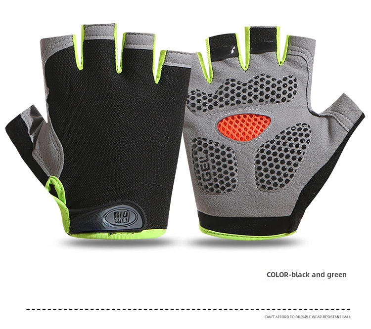 Sports Half Finger Butterfly Net Outdoor Riding Fitness Wear-resistant Breathable Shock-absorbing Non-slip Outdoor Finger Climbing Gloves_maomaolike.com