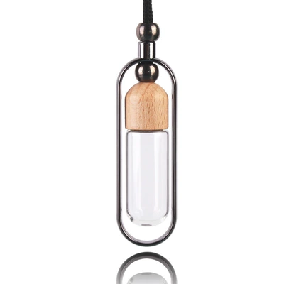 Fragrance Essential Oil Diffuser – Car hanging - 7ml-gun-gray-small-round-car-pendant