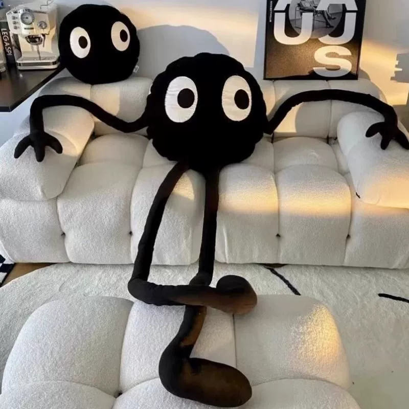 Подушка «Маленькая красная книга», плюшевая кукла, подушка, плюшевая игрушка, подушка с угольным шариком, забавная подушка для спальни, дивана, длинная рука, черная.