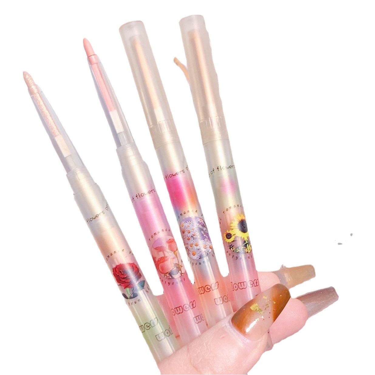 K'apeine flor mentira gusano de seda pluma resaltar sombra pluma nacarado mate impermeable no floreciente delineador de ojos pluma de pegamento al por mayor