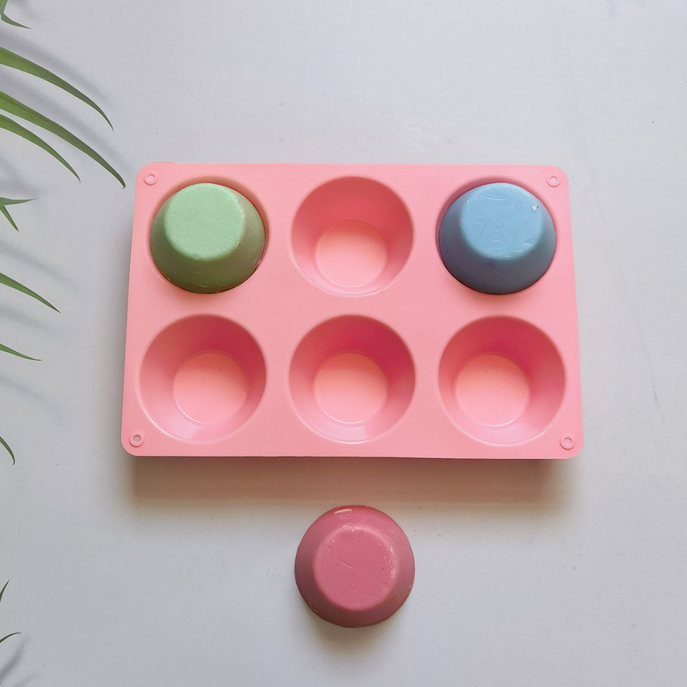 6 torta de torta 6 molde de silicona pastel helado pudín molde de postre jabón utensilios
