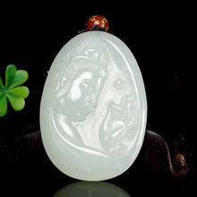 玉器工艺品新疆和田玉观音玉牌男款精雕白玉观音头像玉坠一件代发