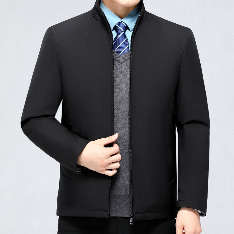 High-End Middle-Aged and Elderly Men's Warm Cotton Outwears in Winter with Removable Lining for Dad, Thickeneded Outwears, Casual Windproof Cotton Jackets