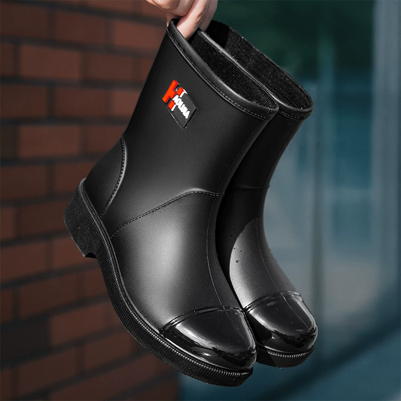 Короткая водонепроницаемая обувь женская новая водная сапоги низкая труба модная обувь дождя противоскользящая четыре сезона для взрослых студентов дождевые сапоги пластиковые туфли